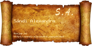 Sándi Alexandra névjegykártya